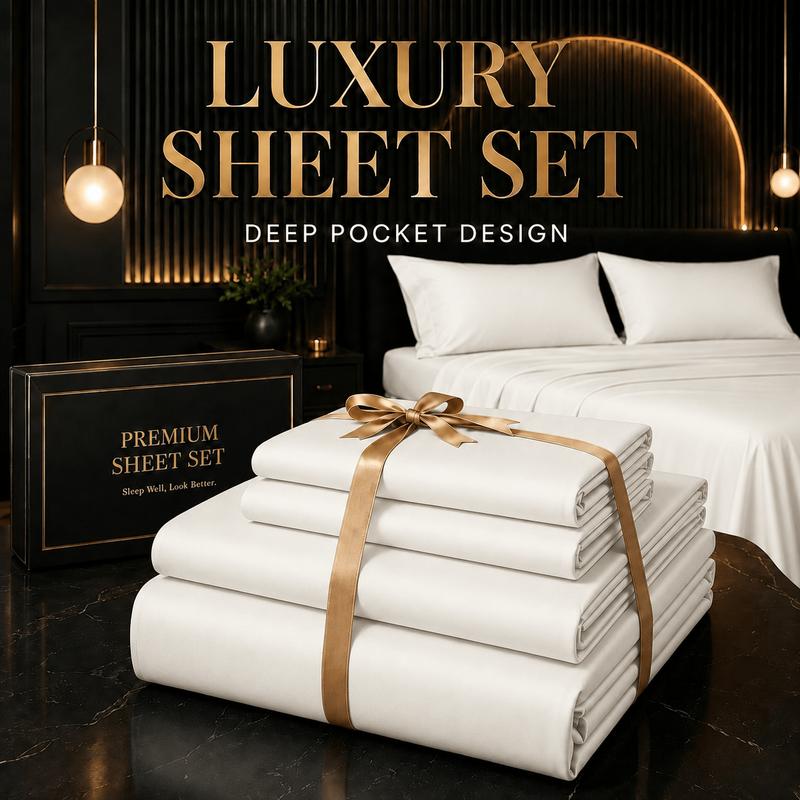 Fitted Bed Sheets Deep Pocket - Комплект постельного белья из бамбука, состоящий