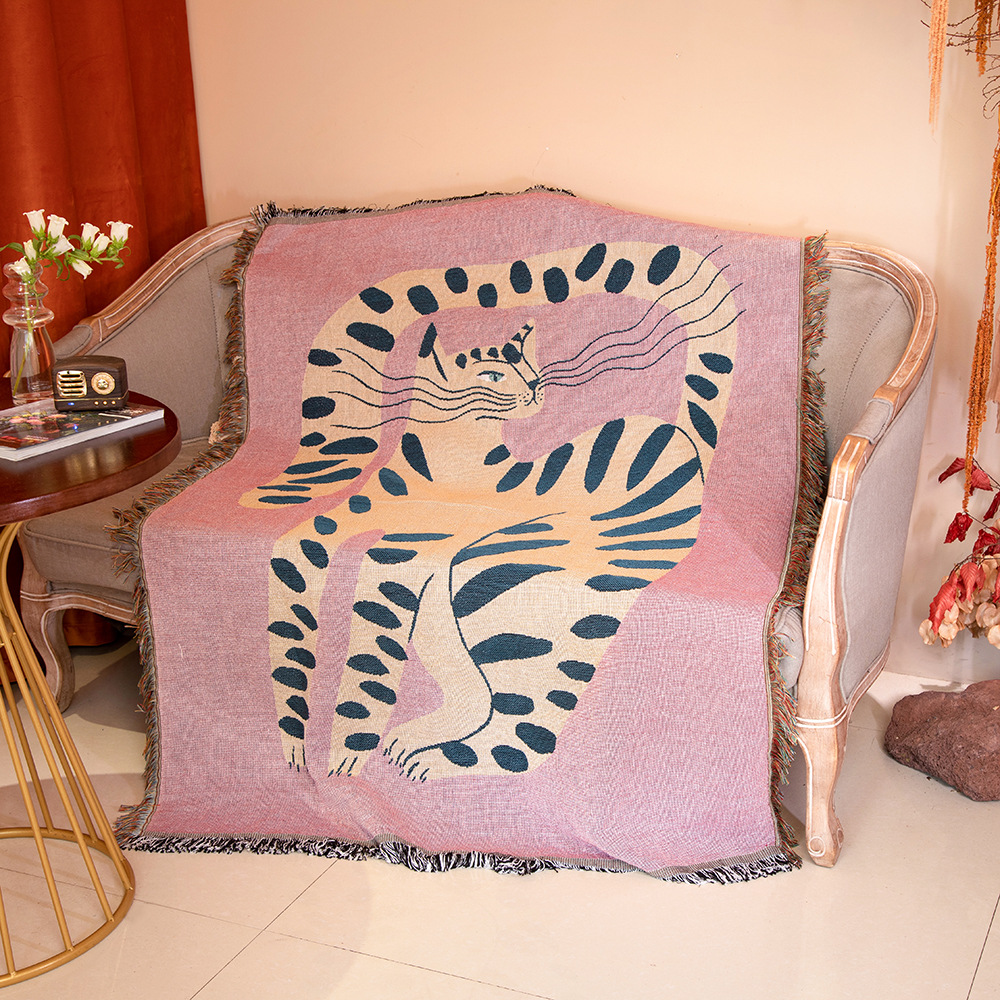 Boho Throw Blanket Fringe - Плед-покрывало в стиле бохо с абстрактным