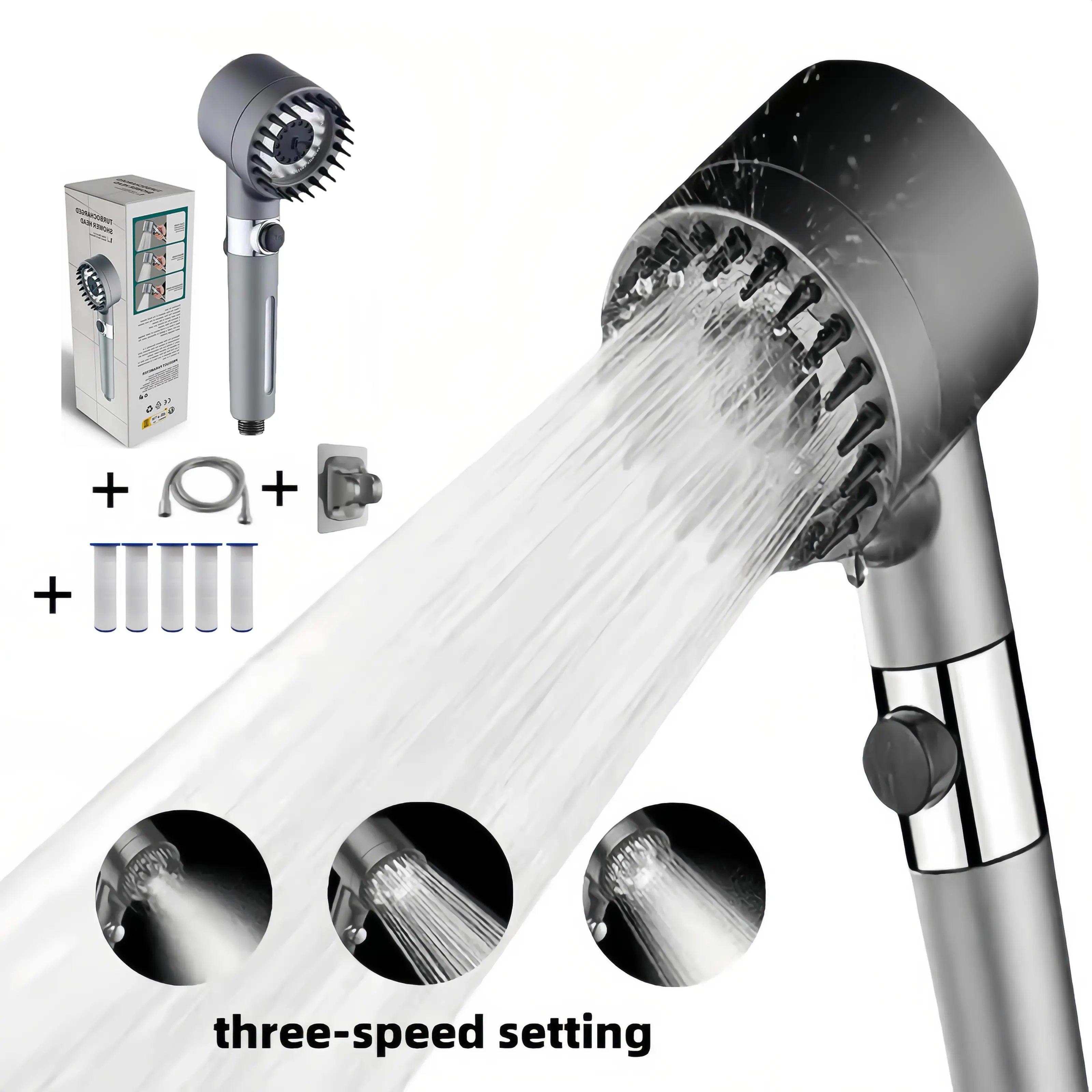 High Pressure Shower Head Handheld - Ручная душевая лейка с фильтром и