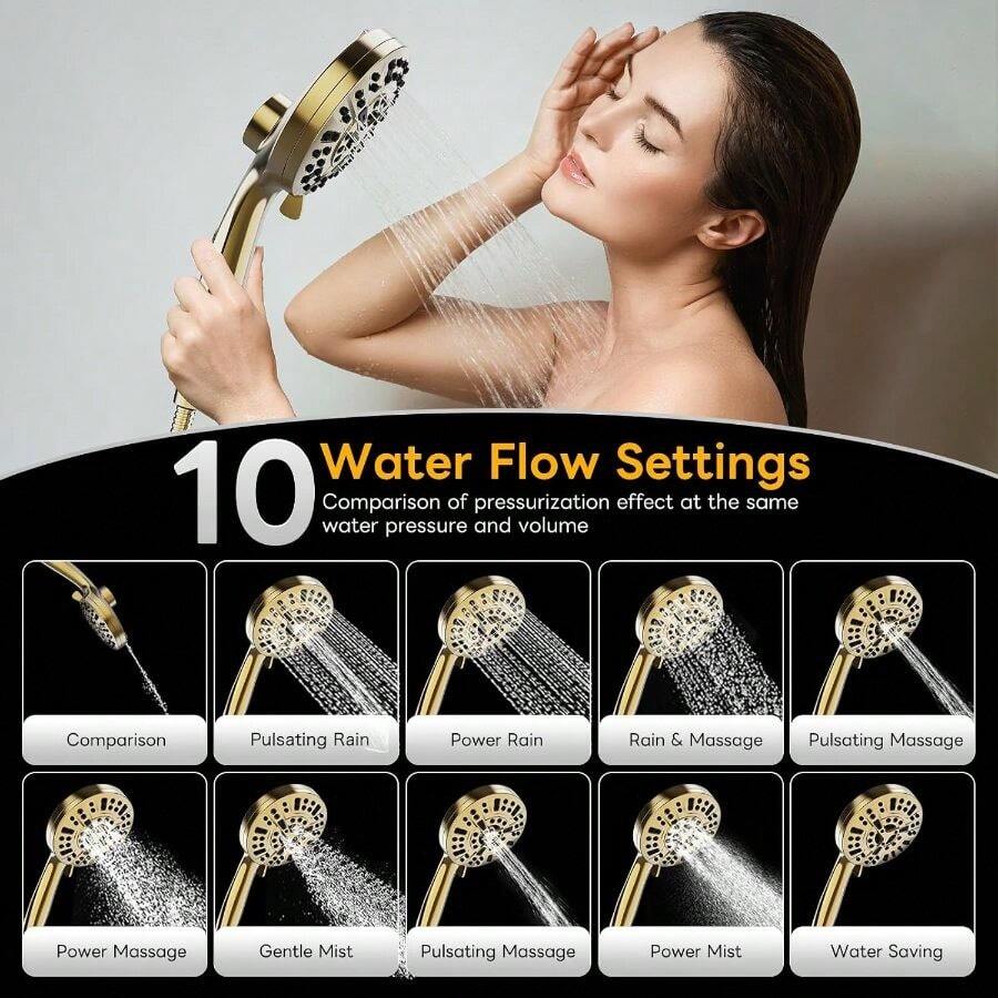 Ручная душевая лейка с 10 режи – обзор и цена High Pressure Shower Head Handheld